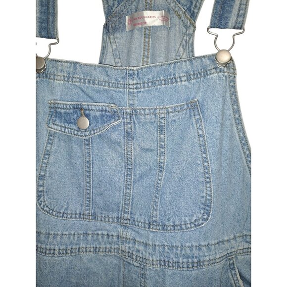 Y2K No Boundaries Womens Denim Overall Shorts Romper XXL (19) Light Wash Jean - Picture 5 of 8
